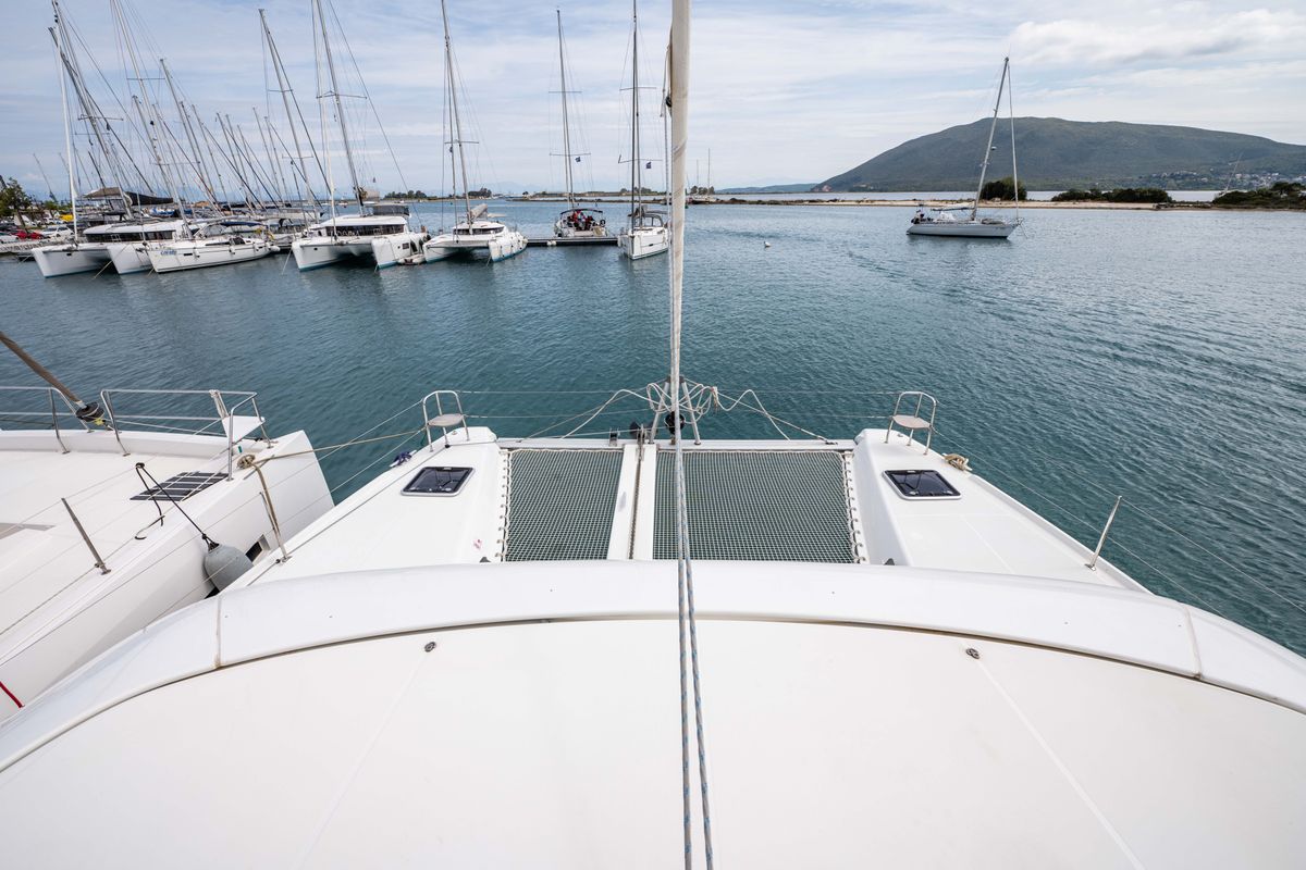Exterior view of Nala, a Lagoon 42 catamaran at Municipal Unit of Lefkada, Greece