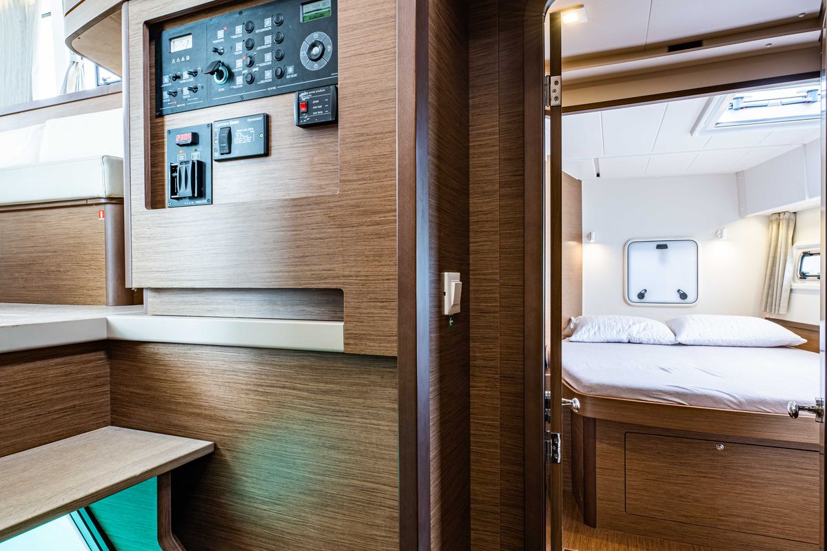 Galley of Nala, a Lagoon 42 catamaran at Municipal Unit of Lefkada, Greece