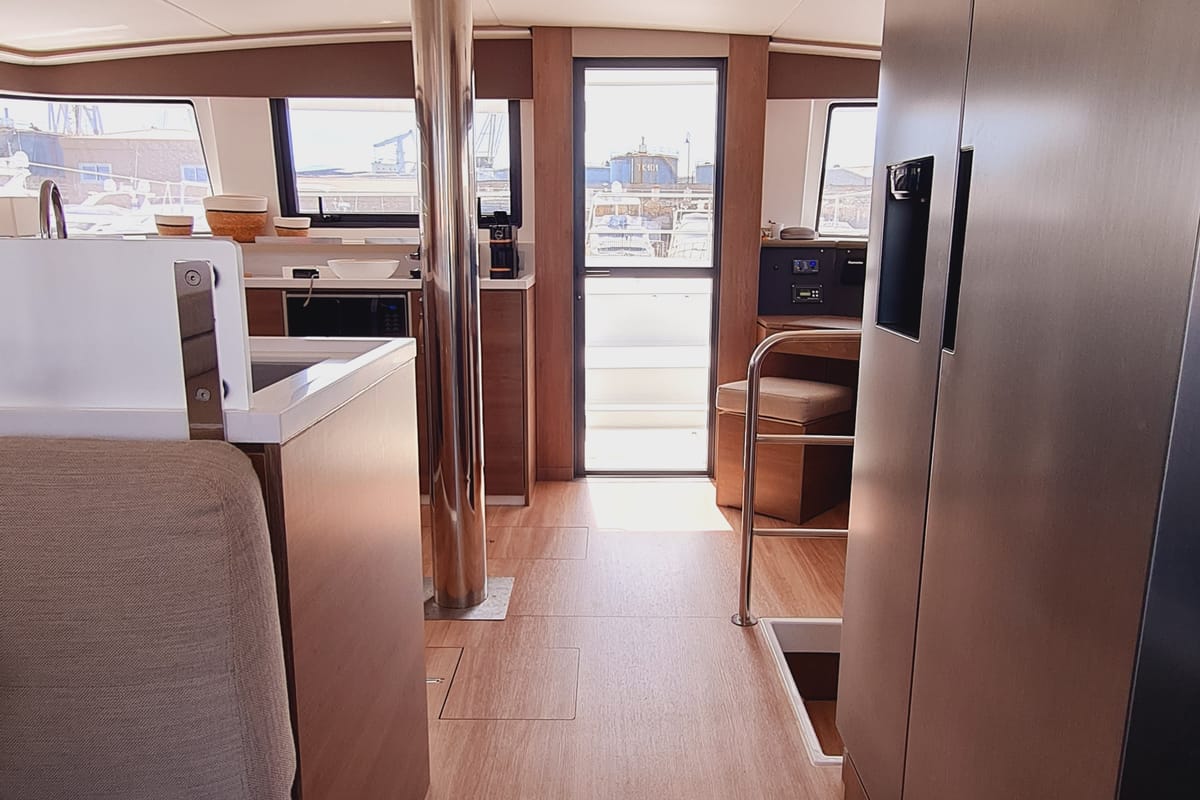 Salon of Lux, a Bali 4.6 catamaran at Palermo, Italy