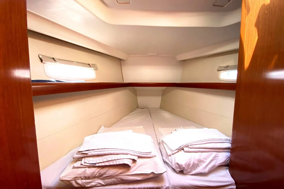 Cabin on Serenity, a Beneteau Oceanis 43 sailboat at Athens, Greece