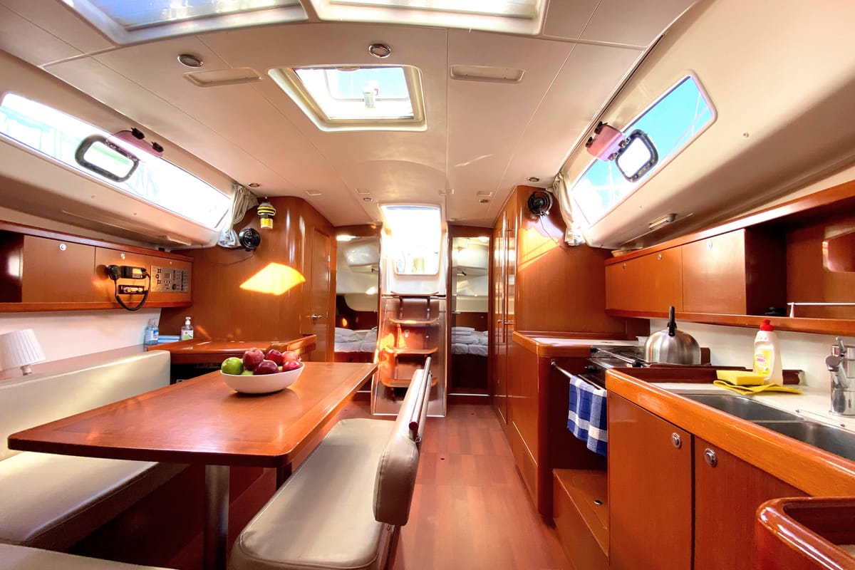 Serenity, a Beneteau Oceanis 43 sailboat at Athens, Greece