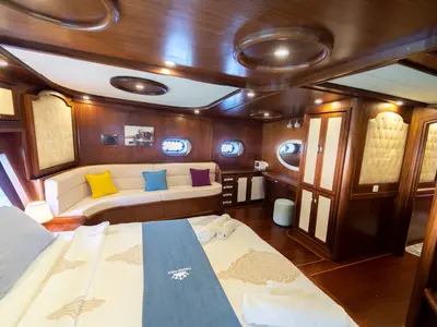 Cabin on Prenses Bugce, a Gulet Gulet gulet at Marmaris, Turkey