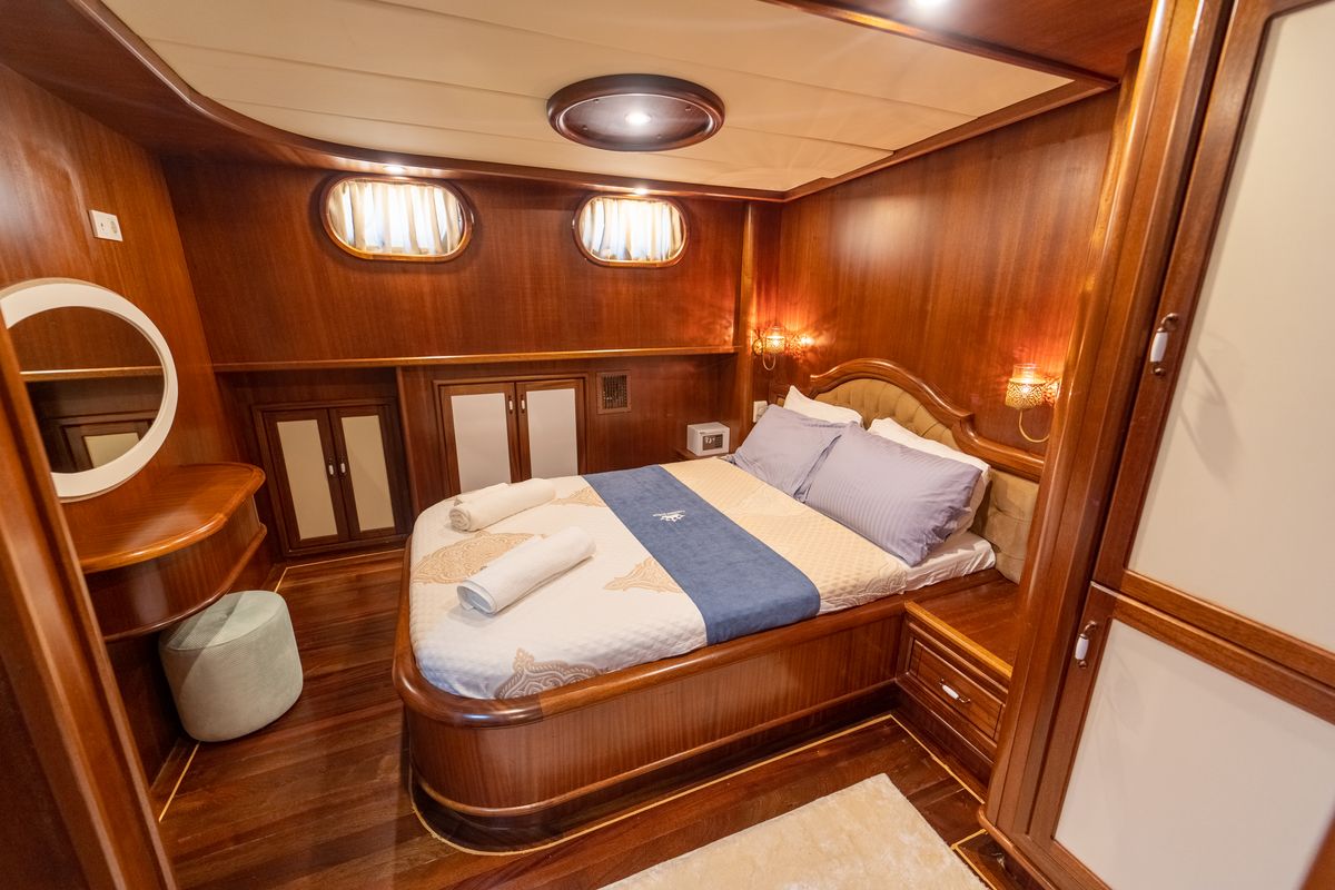 Cabin on Prenses Bugce, a Gulet Gulet gulet at Marmaris, Turkey