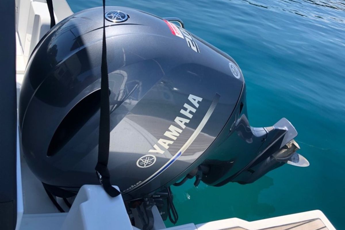 Posejdon, a Jeanneau Merry Fisher 795 motorboat at Mali Lošinj, Croatia