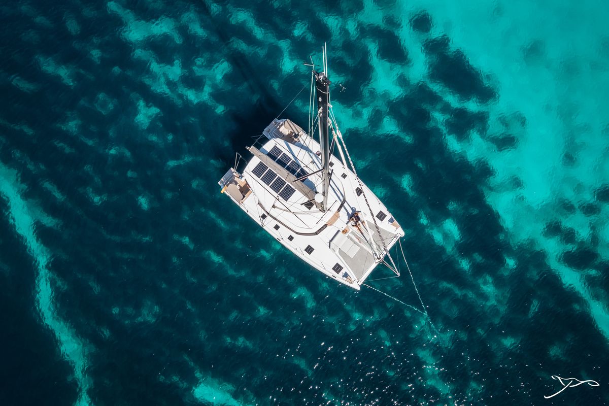 Exterior view of Stella, a Nautitech 44 Open catamaran at Cogolin, France