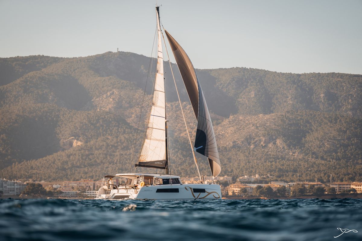 Exterior view of Stella, a Nautitech 44 Open catamaran at Cogolin, France
