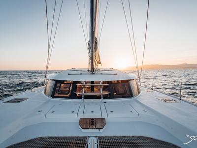 Deck of Stella, a Nautitech 44 Open catamaran at Cogolin, France