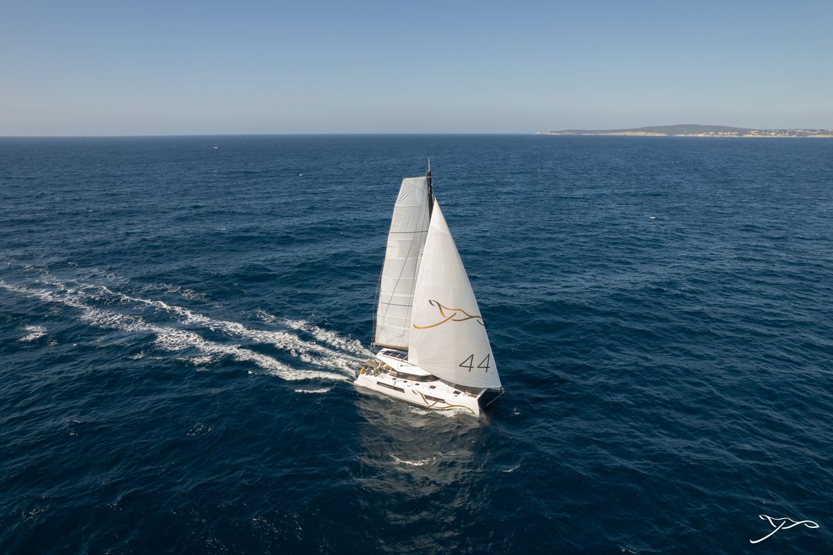 Exterior view of Stella, a Nautitech 44 Open catamaran at Cogolin, France