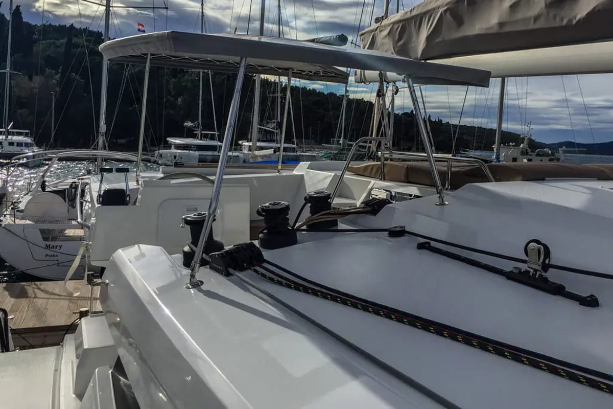 Wave, a Fountaine Pajot Astrea 42 catamaran at Tivat, Montenegro