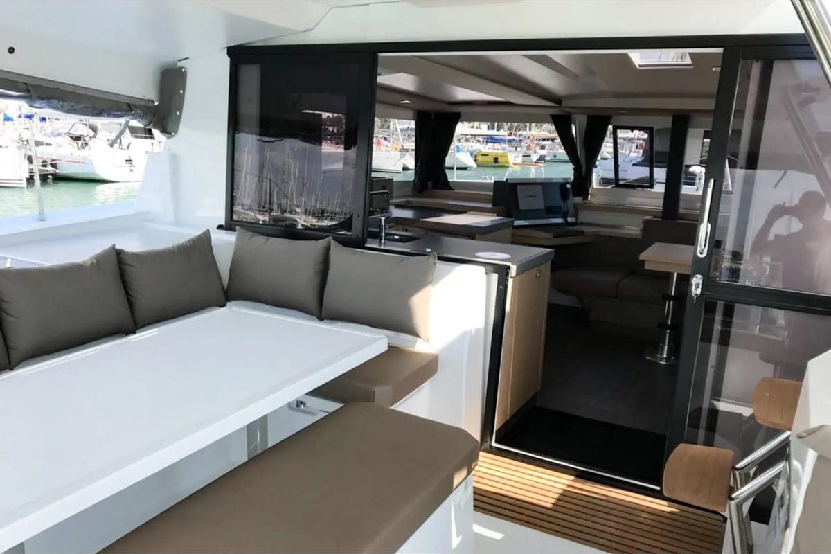 Wave, a Fountaine Pajot Astrea 42 catamaran at Tivat, Montenegro