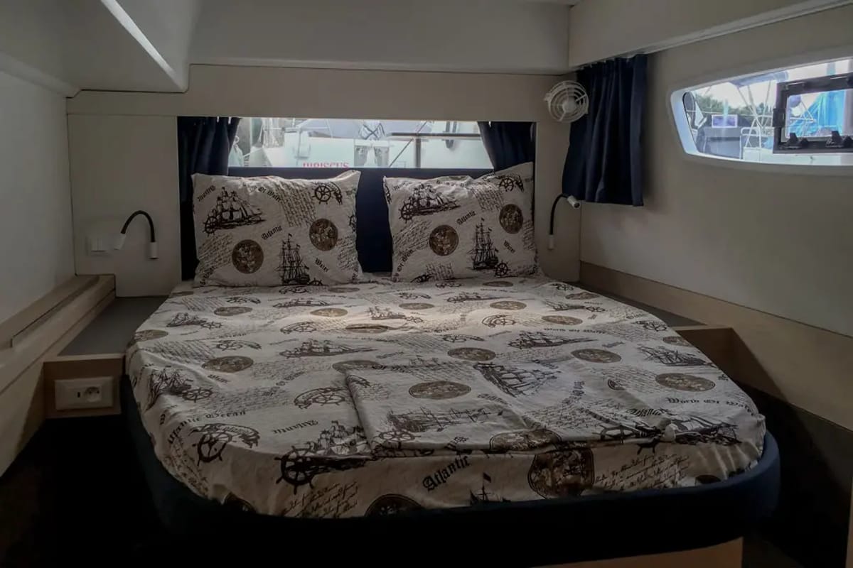 Wave, a Fountaine Pajot Astrea 42 catamaran at Tivat, Montenegro