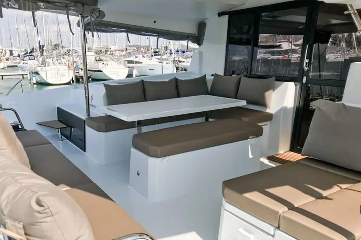 Wave, a Fountaine Pajot Astrea 42 catamaran at Tivat, Montenegro