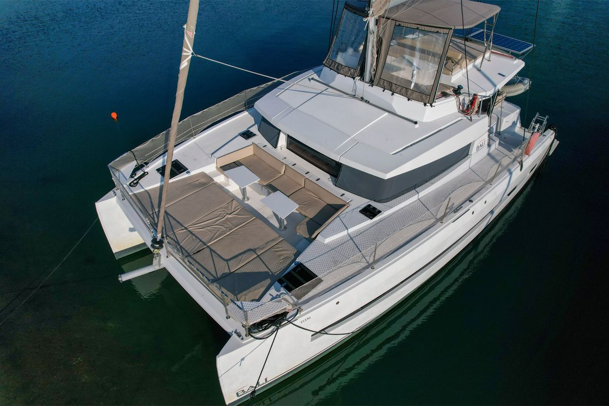 Exterior view of Eleni, a Bali 4.3 catamaran at Sipias Municipal Unit, Greece
