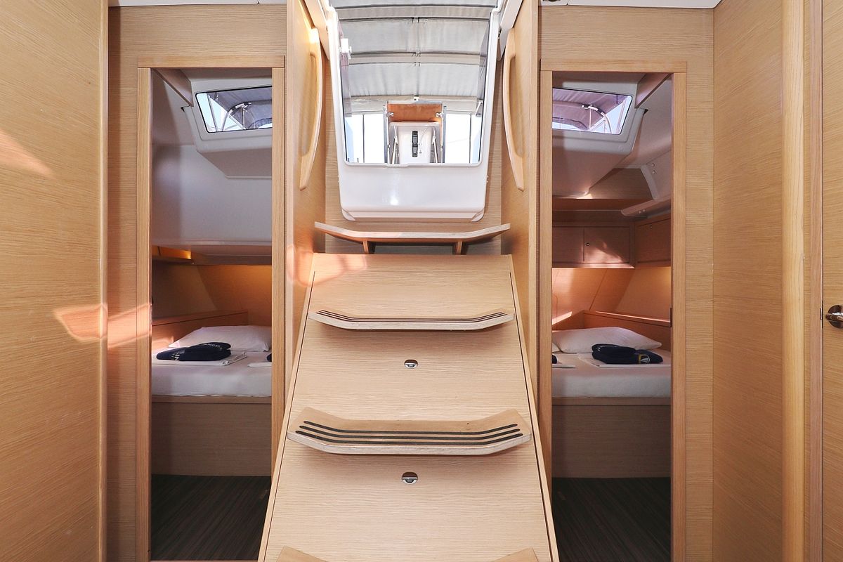 Cabin on Flipper, a Dufour 470 sailboat at Općina Sukošan, Croatia