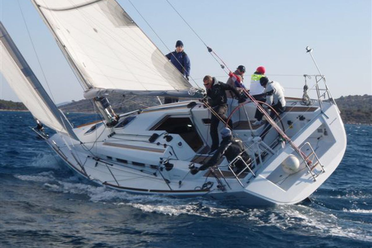 Exterior view of Virgo, a Beneteau First 35 sailboat at Jezera, Croatia