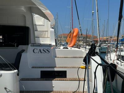 Exterior view of Cass, a Lagoon 46 catamaran at Municipal Unit of Lefkada, Greece
