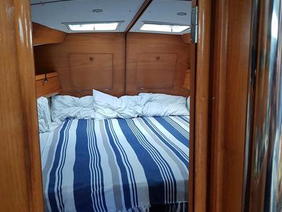 Cabin on Rapsodia, a Jeanneau Sun Odyssey 45.2 sailboat at Gouvia, Greece