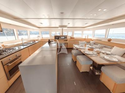 Galley of Royal Destiny, a Lagoon 620 catamaran at Athens, Greece