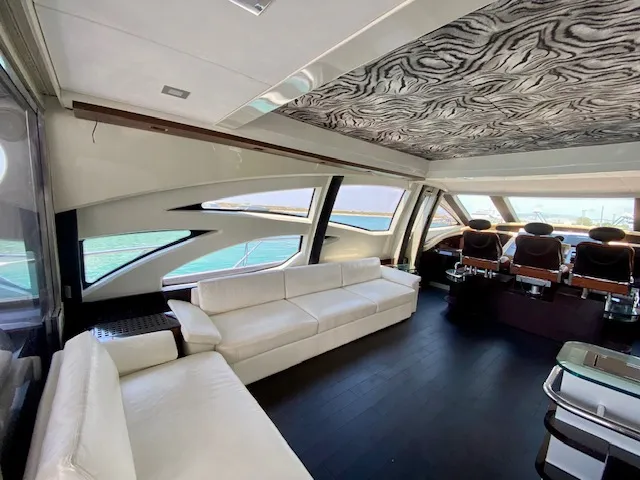 Salon of Super Toy, a Azimut 86 yacht at Gouvia, Greece
