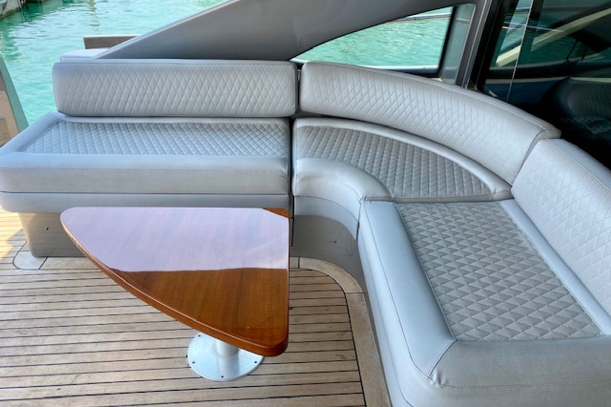 Deck of Super Toy, a Azimut 86 yacht at Gouvia, Greece