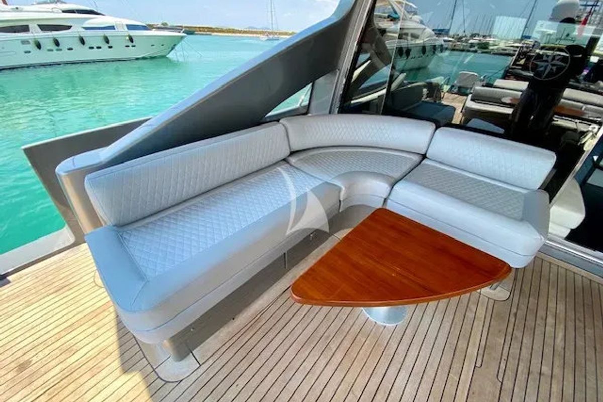 Deck of Super Toy, a Azimut 86 yacht at Gouvia, Greece