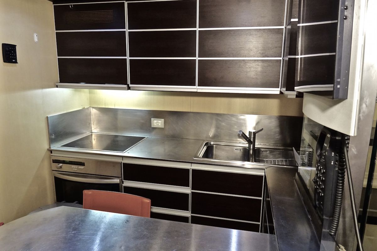 Galley of Super Toy, a Azimut 86 yacht at Gouvia, Greece