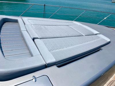 Deck of Super Toy, a Azimut 86 yacht at Gouvia, Greece