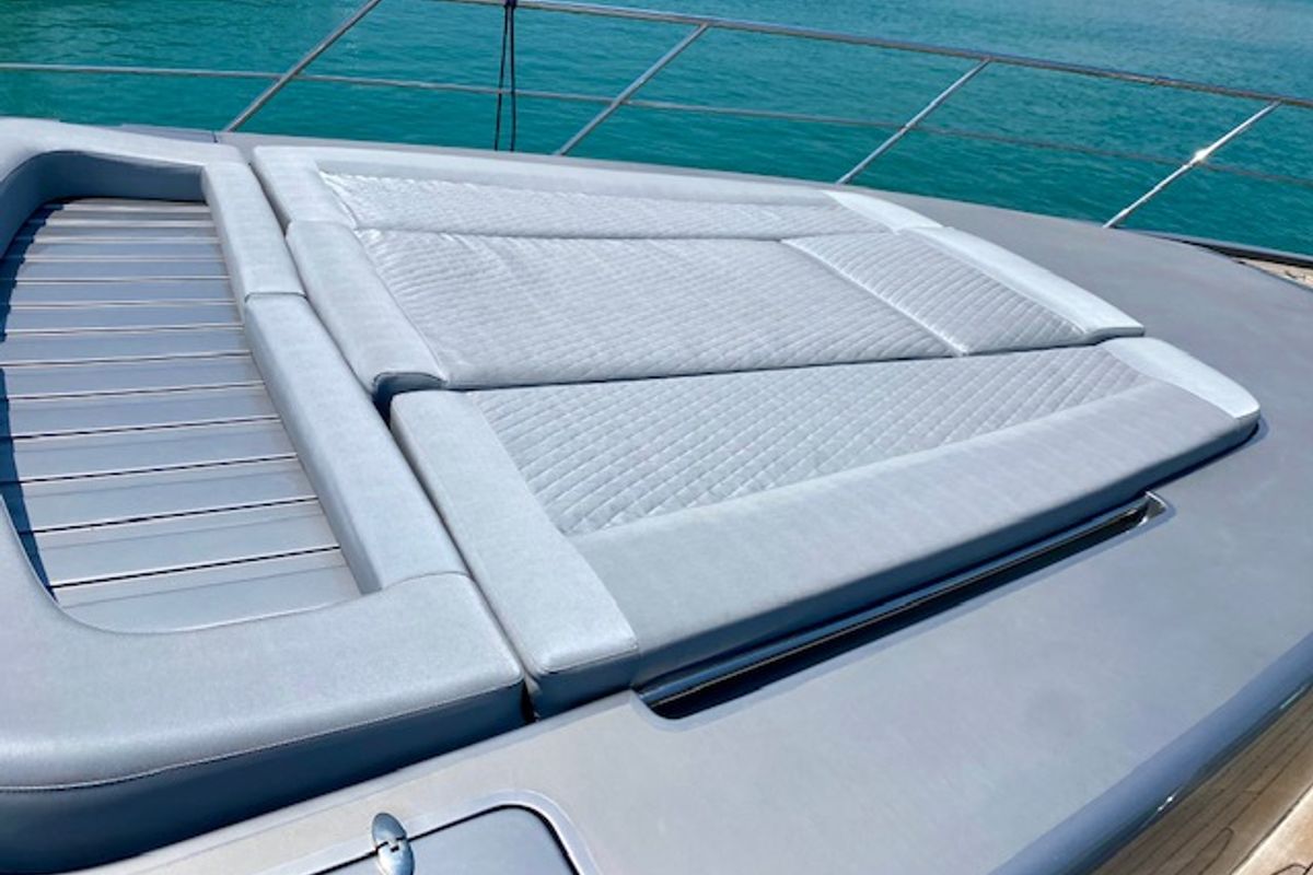Deck of Super Toy, a Azimut 86 yacht at Gouvia, Greece