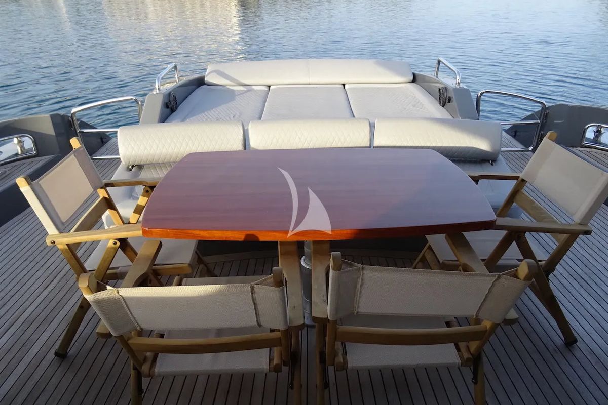 Deck of Super Toy, a Azimut 86 yacht at Gouvia, Greece