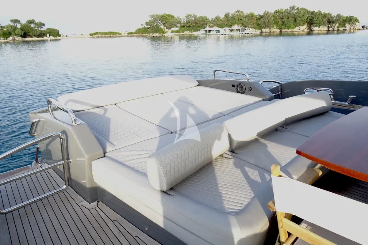 Deck of Super Toy, a Azimut 86 yacht at Gouvia, Greece