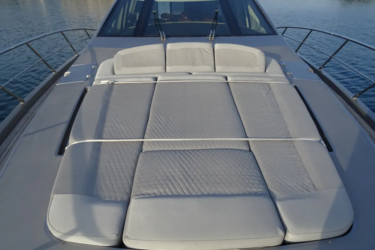 Deck of Super Toy, a Azimut 86 yacht at Gouvia, Greece