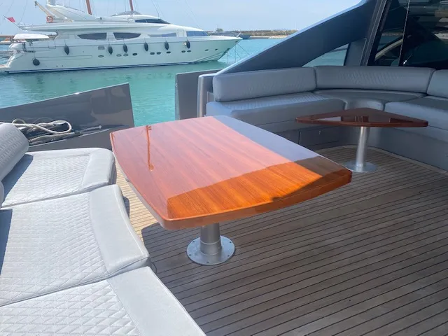 Deck of Super Toy, a Azimut 86 yacht at Gouvia, Greece