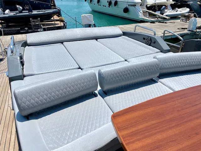 Deck of Super Toy, a Azimut 86 yacht at Gouvia, Greece