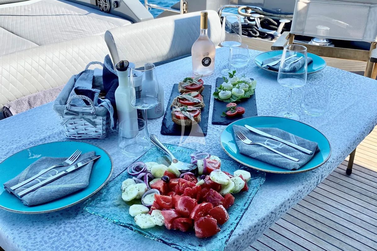 Deck of Super Toy, a Azimut 86 yacht at Gouvia, Greece