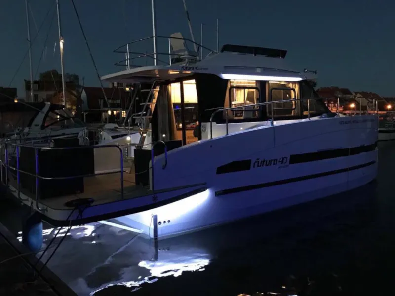 Exterior view of Futura 40 Grand Horizon, a Cobra Yachts Futura 40 Grand Horizon motorboat at Wilkasy, Poland