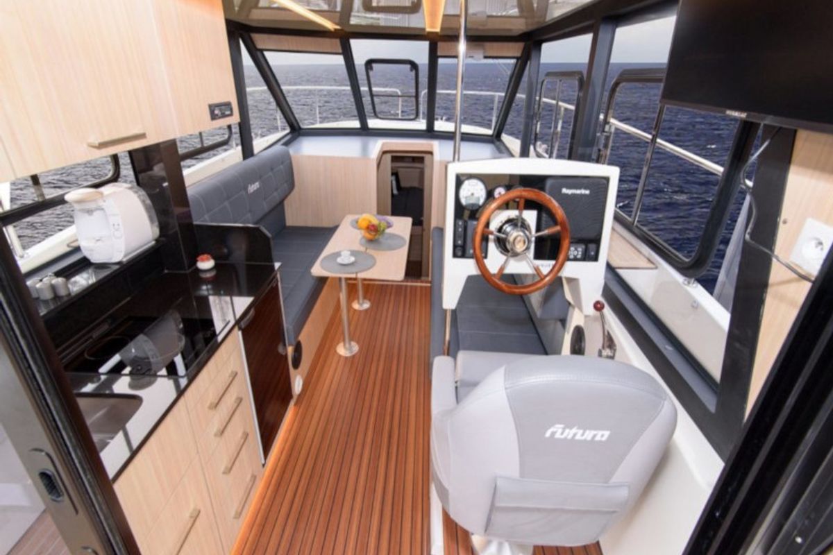Cabin on Futura 40 Grand Horizon, a Cobra Yachts Futura 40 Grand Horizon motorboat at Wilkasy, Poland