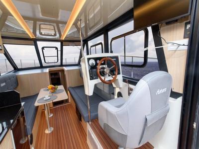 Cockpit of Futura 40 Grand Horizon, a Cobra Yachts Futura 40 Grand Horizon motorboat at Wilkasy, Poland
