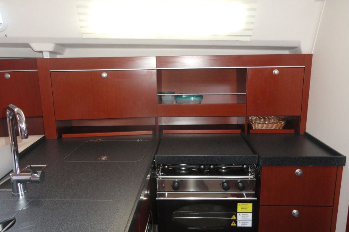 Galley of Riana, a Hanse Yachts Hanse 385 sailboat at Grad Pula, Croatia