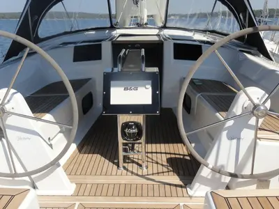 Deck of Riana, a Hanse Yachts Hanse 385 sailboat at Grad Pula, Croatia