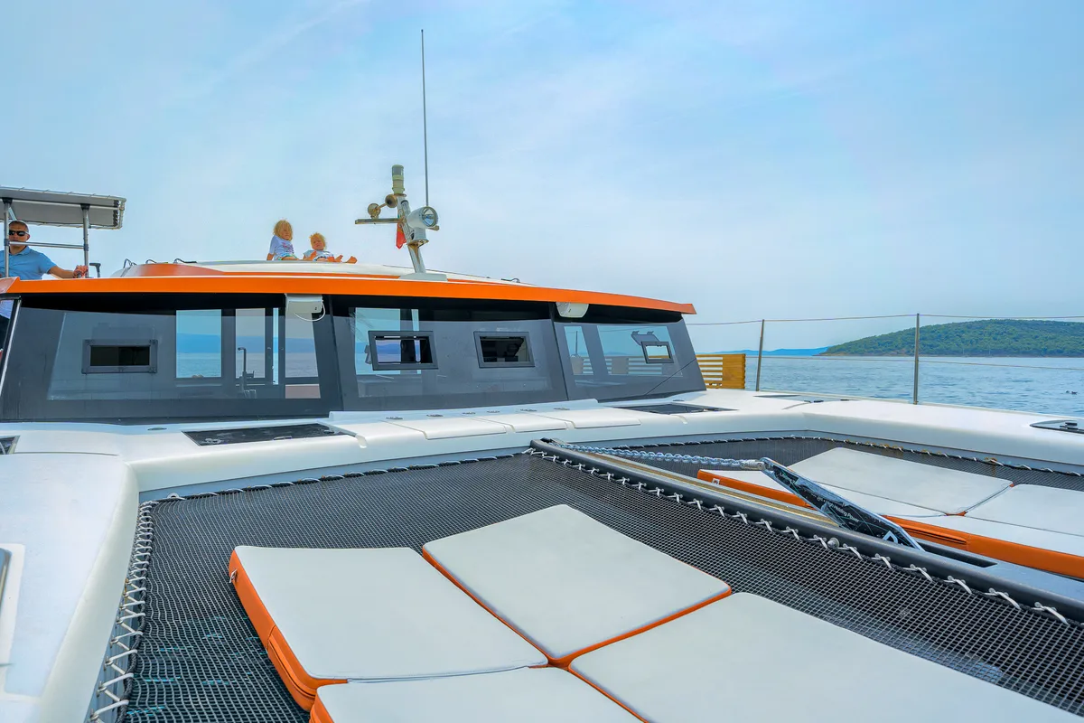 Orange, a Luna 47 Power catamaran at Split, Croatia