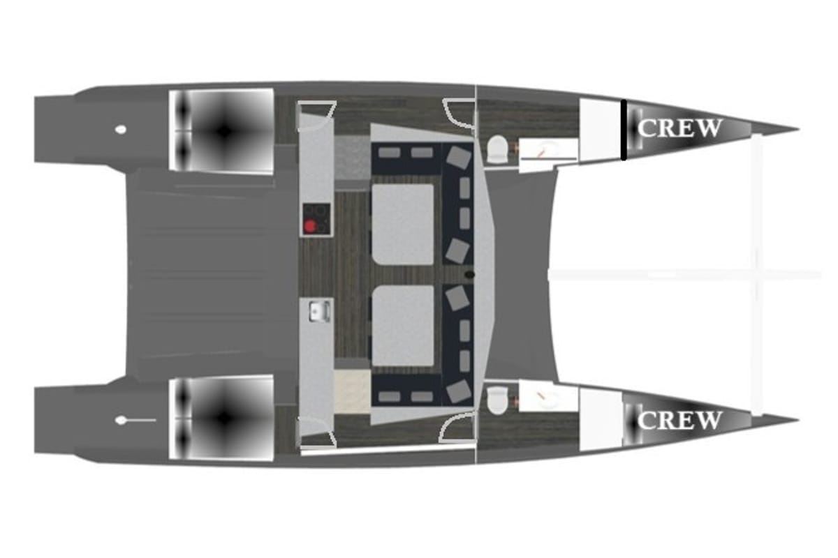Orange, a Luna 47 Power catamaran at Split, Croatia