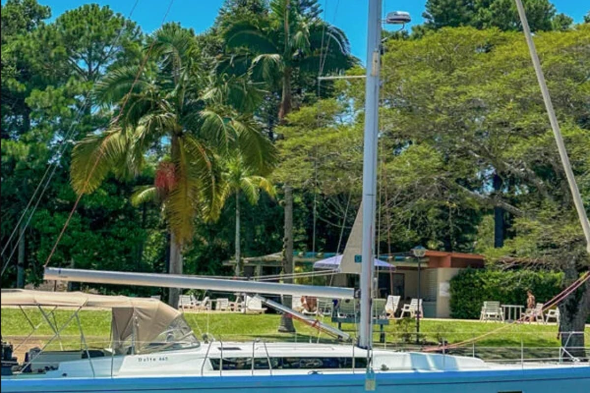 Pura Vida, a Delta 41 sailboat at Paraty, Brazil