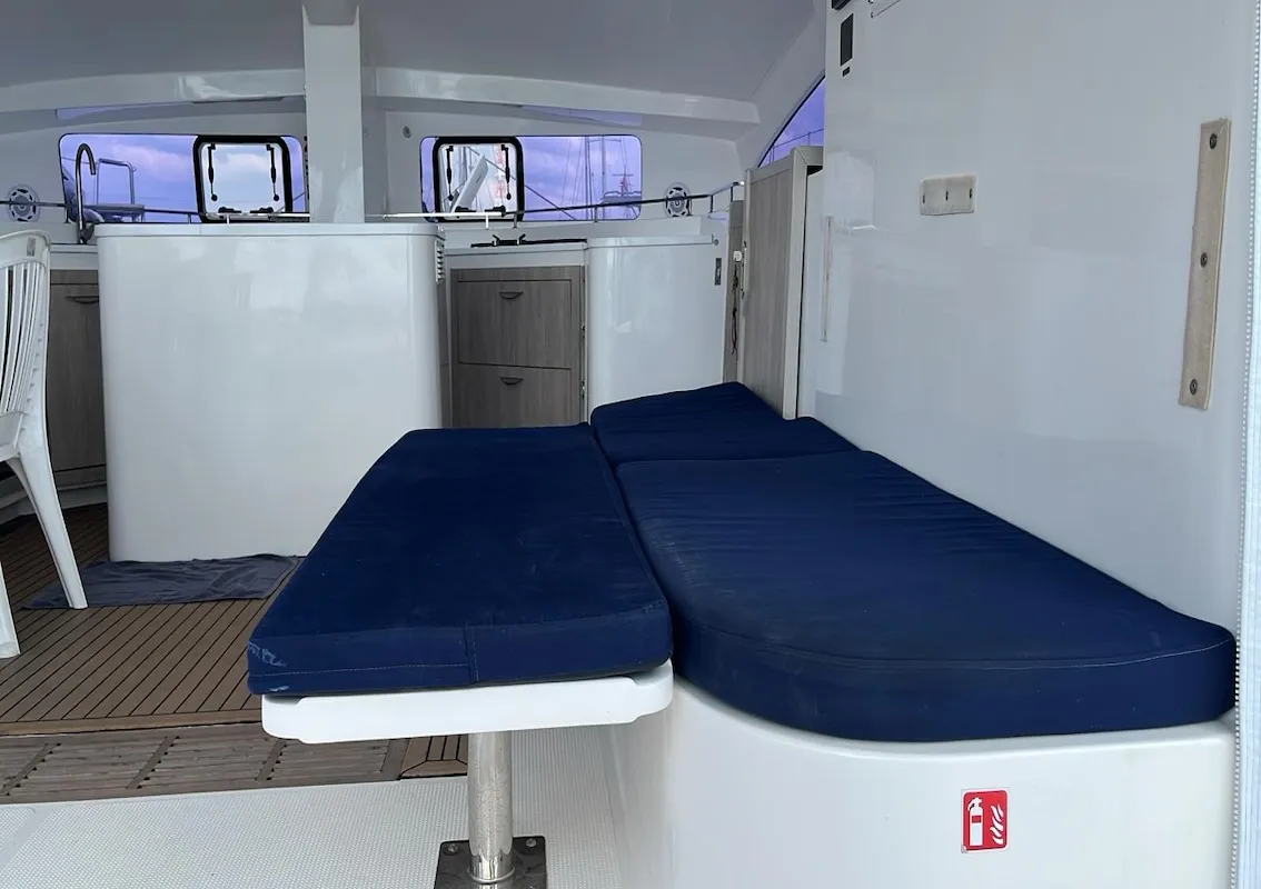 Salon of Kaya, a Island Spirit Yachts Island Spirit 410 catamaran at Mai Khao, Thailand