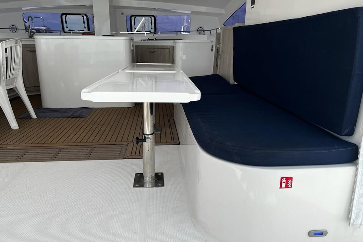 Salon of Kaya, a Island Spirit Yachts Island Spirit 410 catamaran at Mai Khao, Thailand