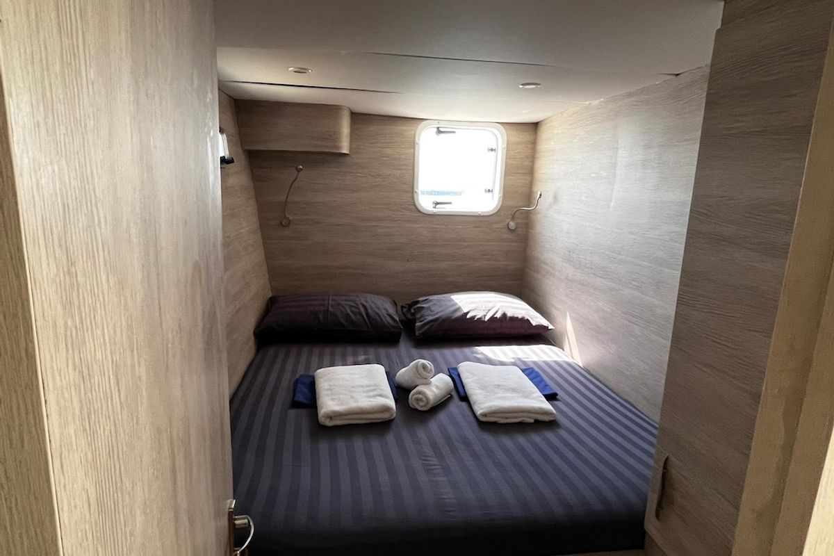 Cabin on Kaya, a Island Spirit Yachts Island Spirit 410 catamaran at Mai Khao, Thailand