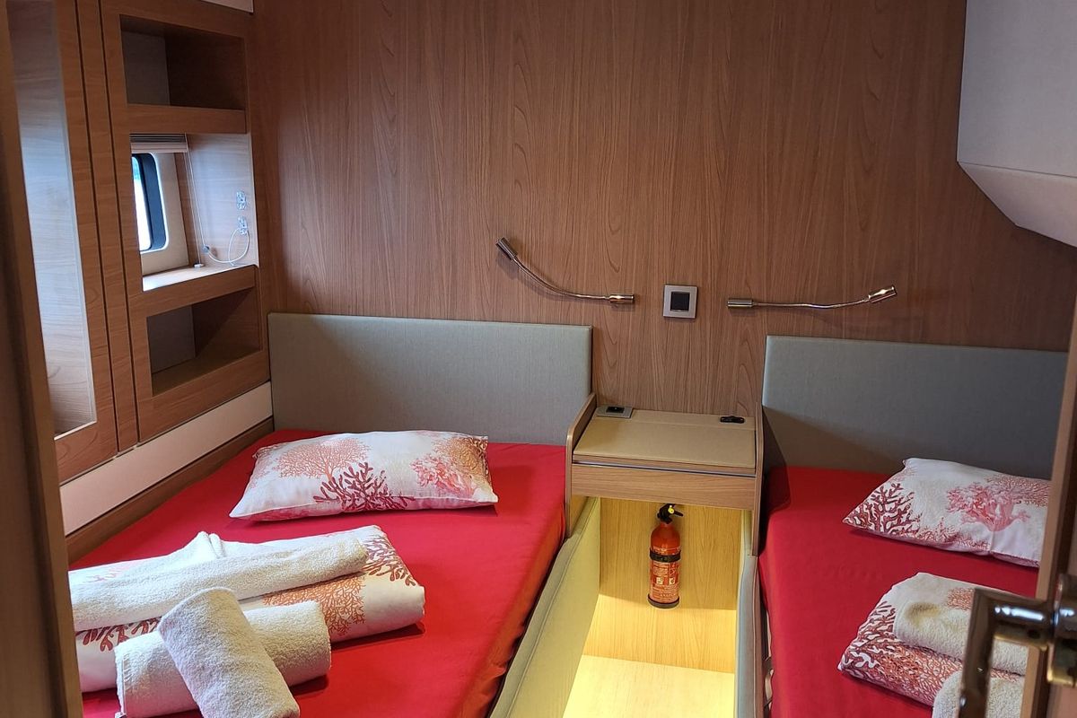 Cabin on Gemini, a Bali 5.4 catamaran at Grad Kaštela, Croatia