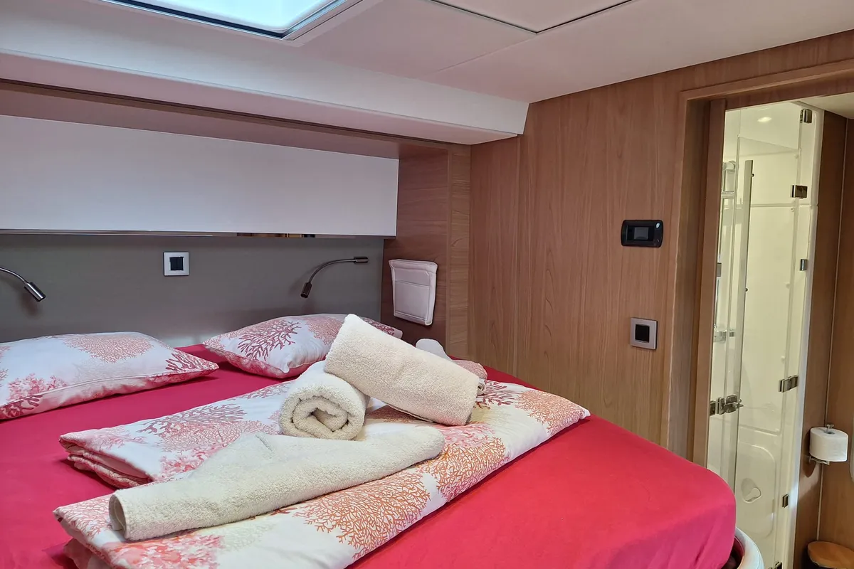 Cabin on Gemini, a Bali 5.4 catamaran at Grad Kaštela, Croatia