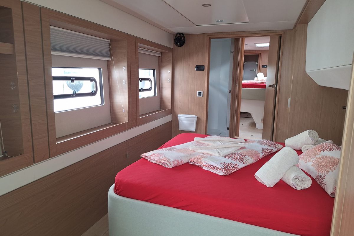 Cabin on Gemini, a Bali 5.4 catamaran at Grad Kaštela, Croatia