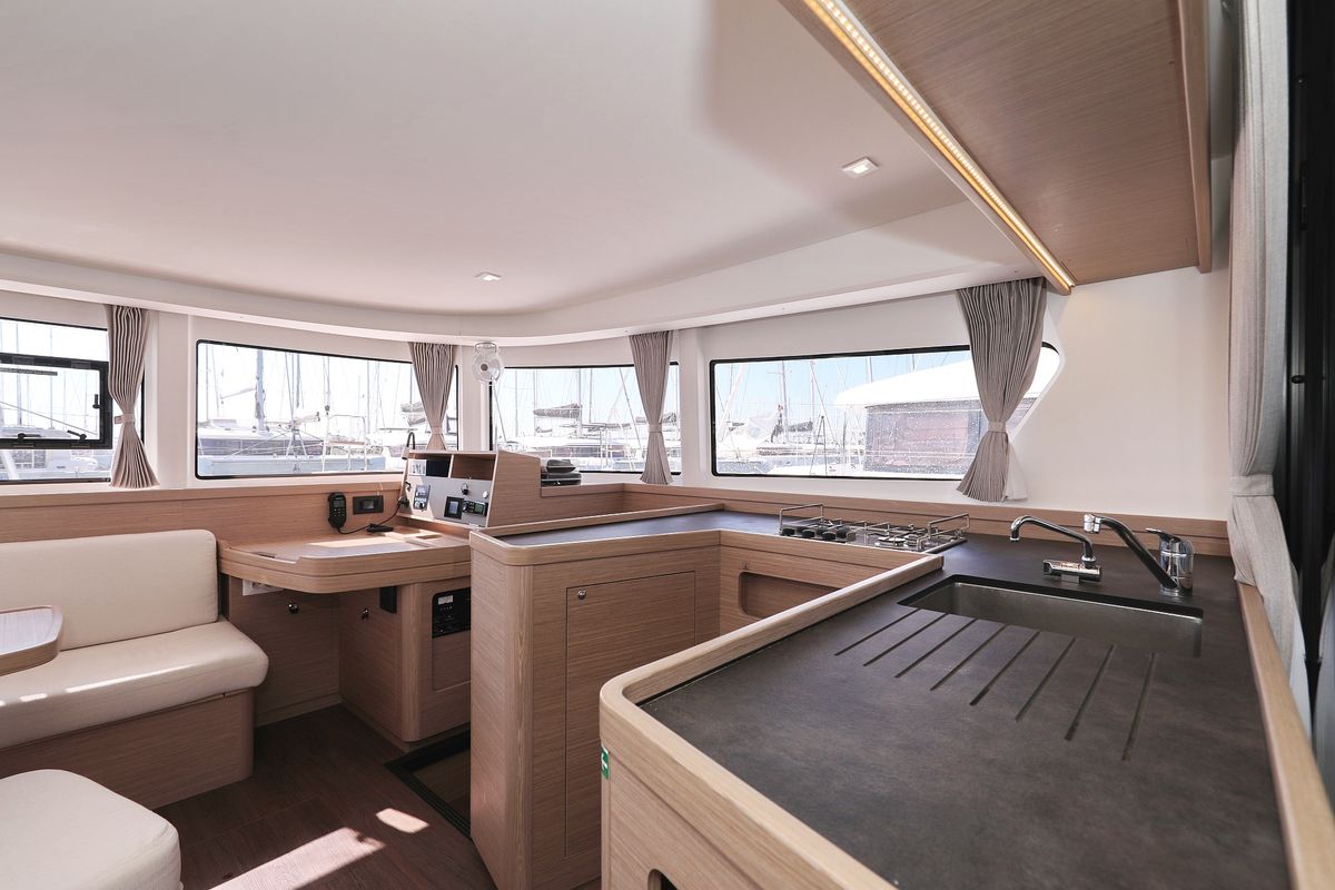Galley of Luna, a Lagoon 42 catamaran at Općina Sukošan, Croatia