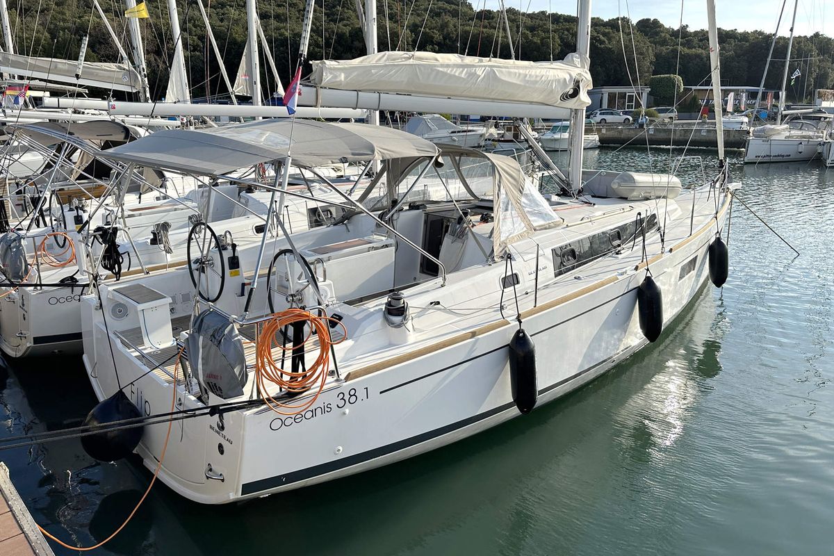 Exterior view of Flip, a Beneteau Oceanis 38.1 sailboat at Grad Pula, Croatia